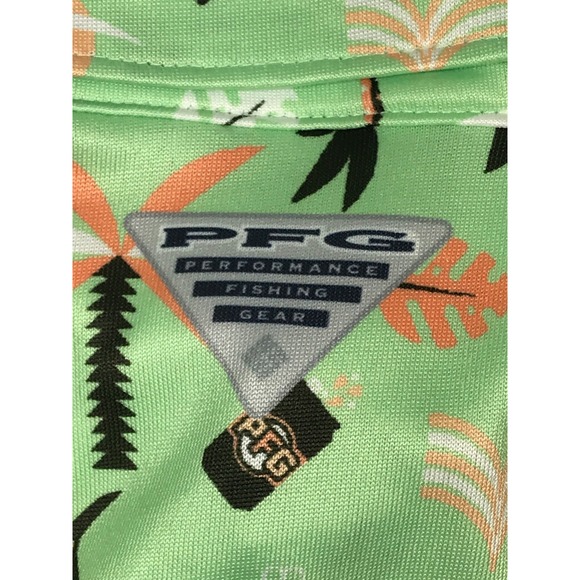 Columbia PFG Super Slack Tide Performance Stretch Polo Men M Green UPF 50 New - Picture 10 of 12